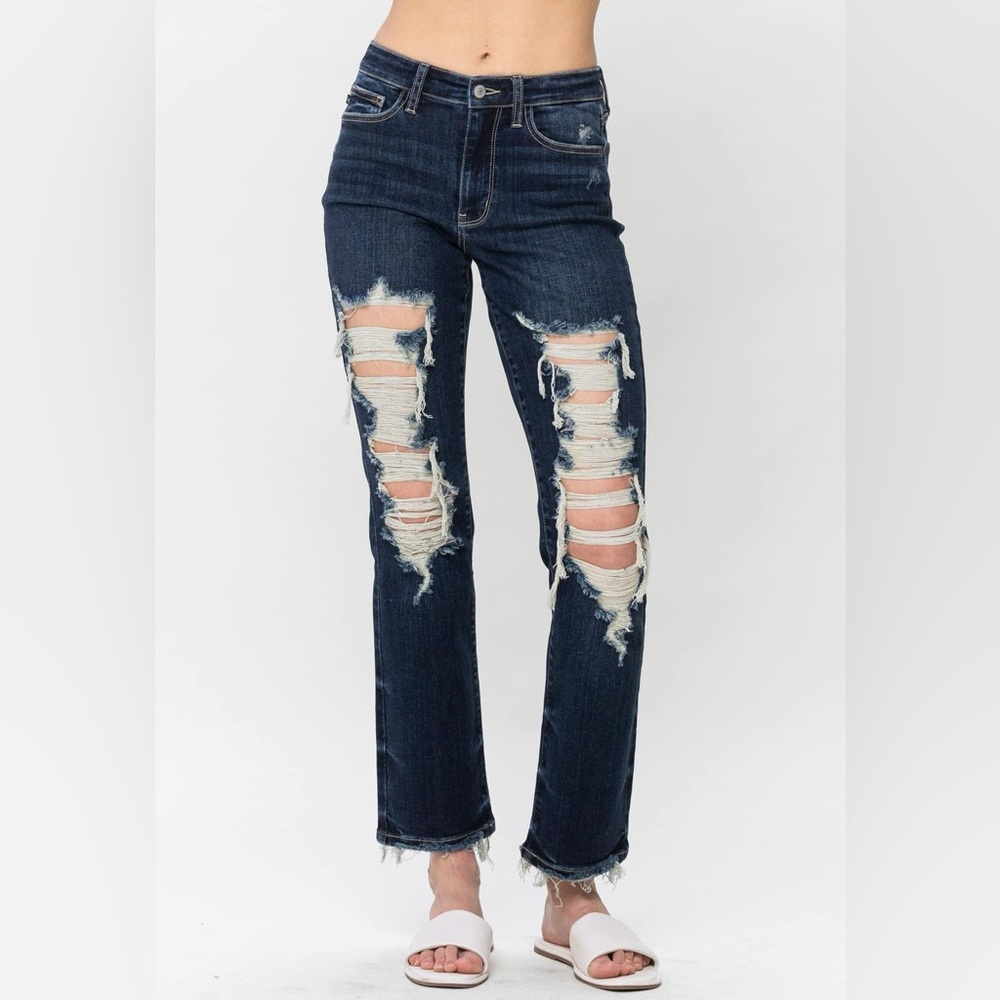 Judy Blue Midrise Destroyed Denim